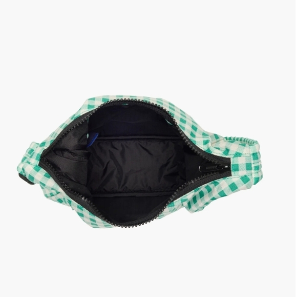 BAGGU Mini Nylon Shoulder Bag Green Gingham - Picture 5 of 7
